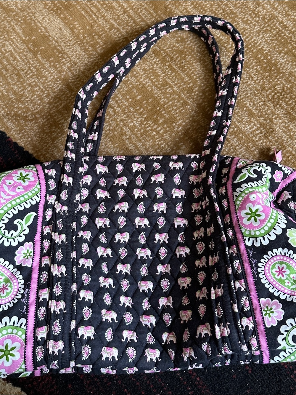 Vera Bradley VTG Retired Pink Elephant Small Duffel